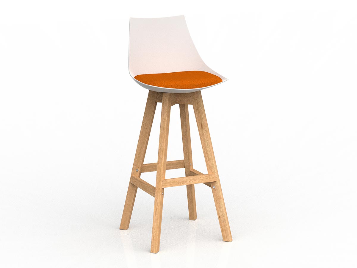 Luna Wooden Leg Barstool