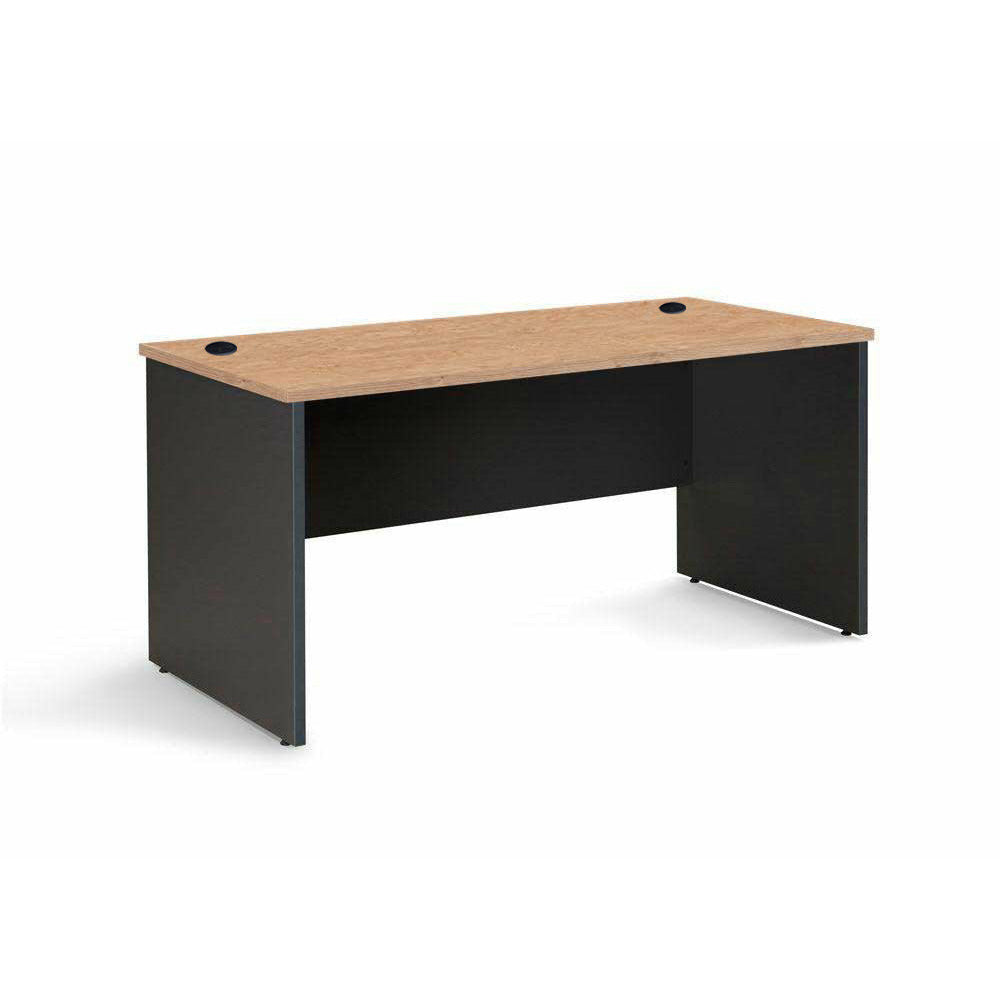 English Oak Milan Straight Desk With Modesty Panel