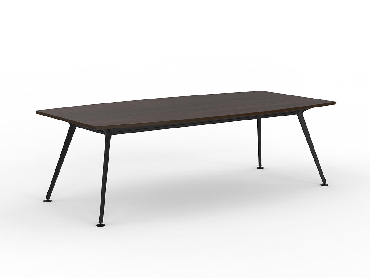 Team 2400 x 1200 Boardroom Table Dark Oak Top Black Legs