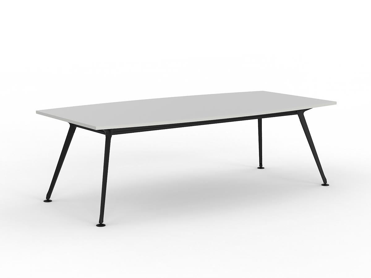 Team 2400 x 1200 Boardroom Table White Top Black Legs