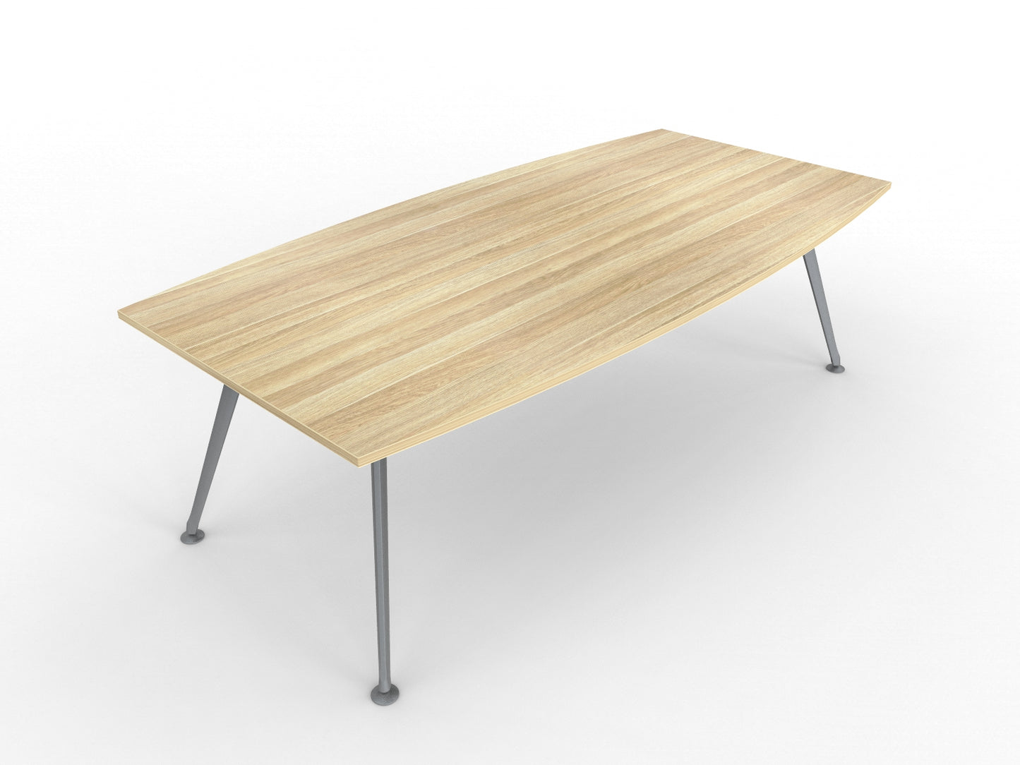 Team 2400 x 1200 Boardroom Table Atlantic Oak Top Silver Legs