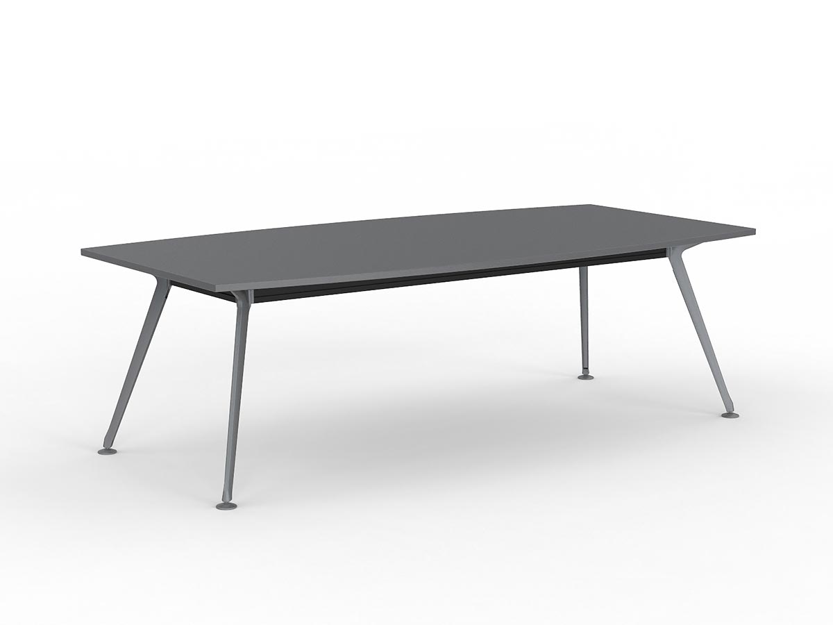 Team 2400 x 1200 Boardroom Table Silver Top Silver Legs