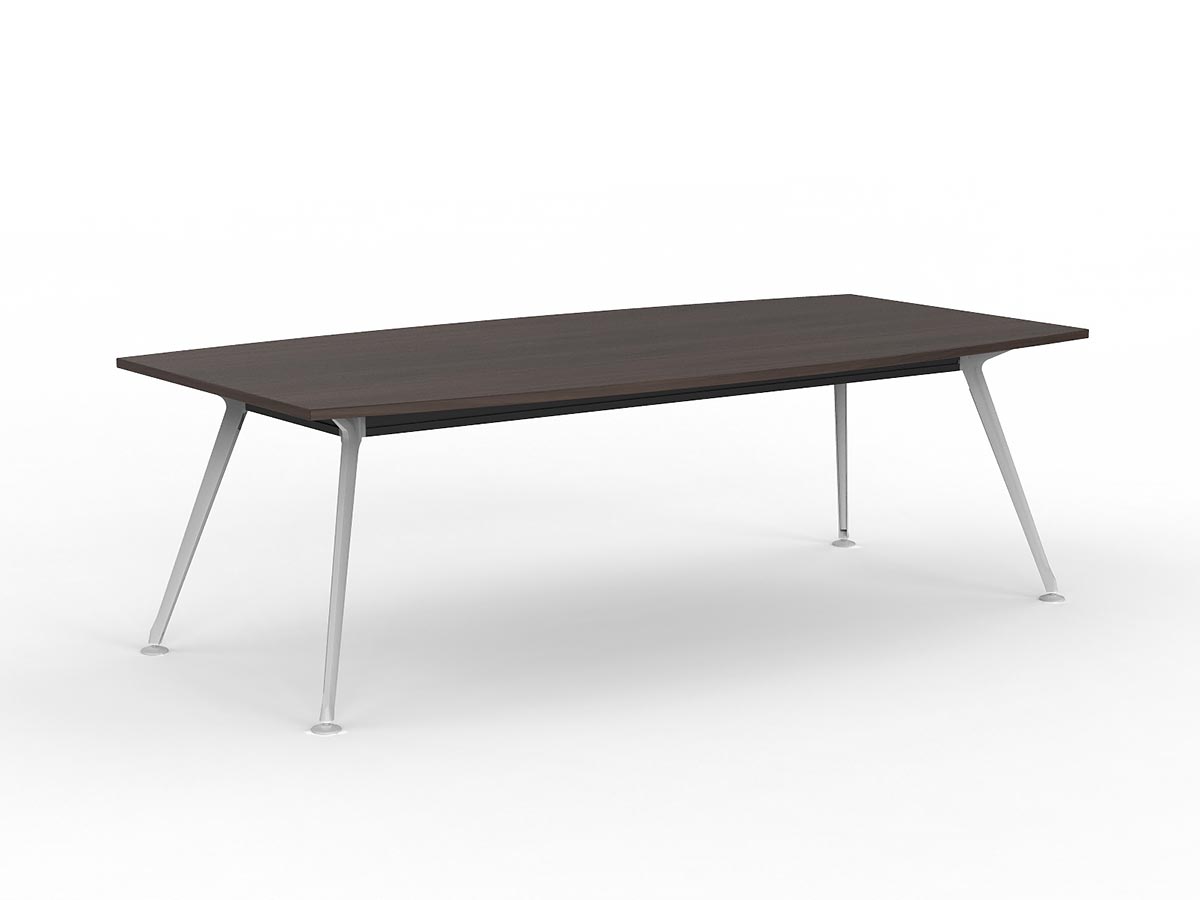 Team 2400 x 1200 Boardroom Table Dark Oak Top White Legs