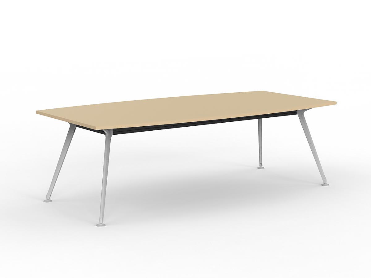 Team 2400 x 1200 Boardroom Table Nordic Maple Top White Legs