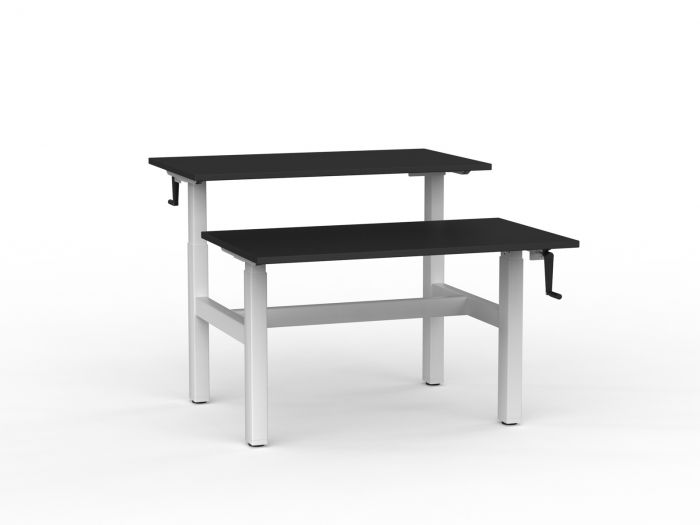 Agile Manual Winder Height Adjustable Double Sided Shared Desk