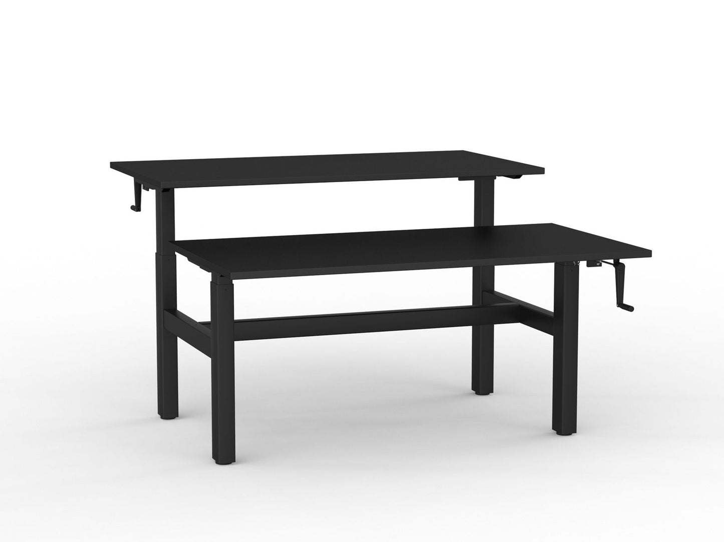 Agile Manual Winder Height Adjustable Double Sided Shared Desk