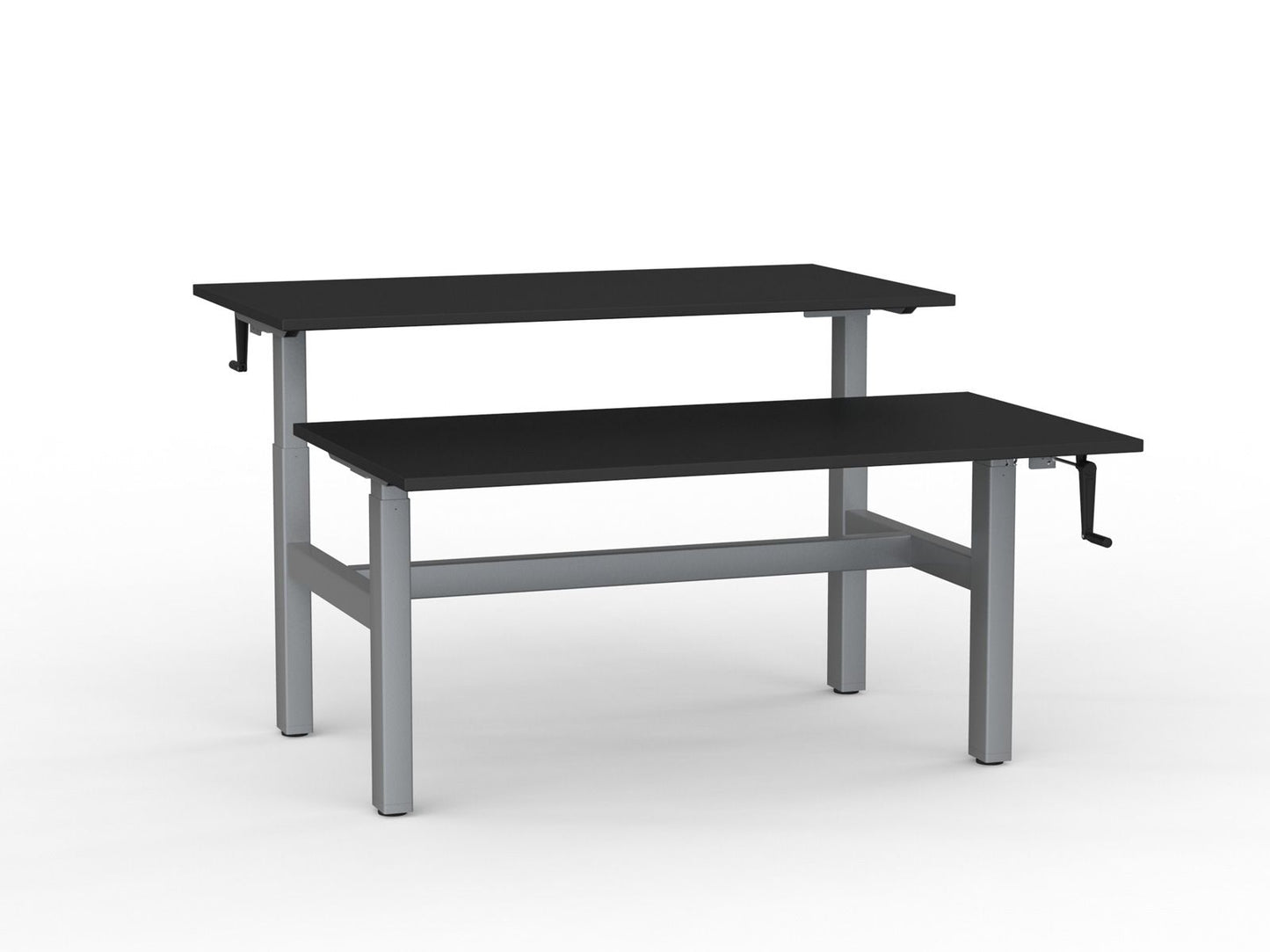 Agile Manual Winder Height Adjustable Double Sided Shared Desk