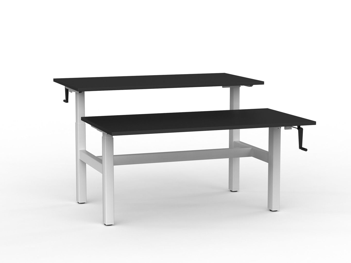 Agile Manual Winder Height Adjustable Double Sided Shared Desk