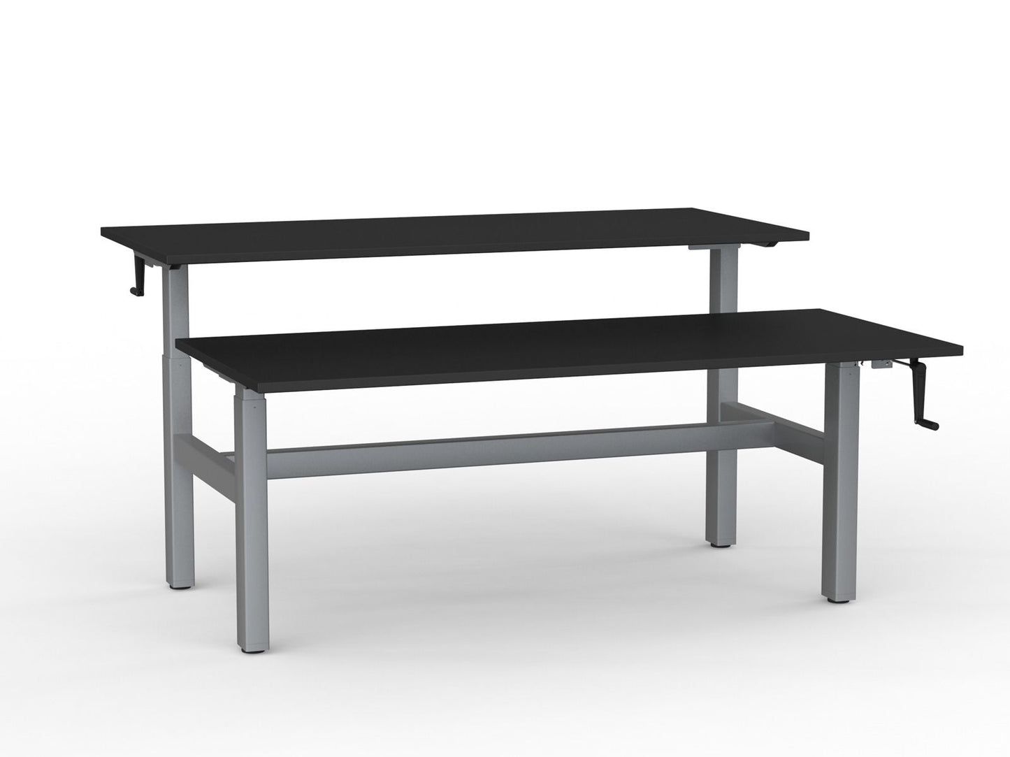 Agile Manual Winder Height Adjustable Double Sided Shared Desk