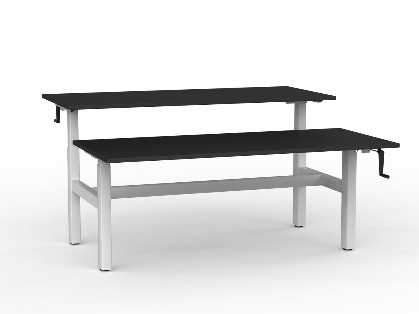 Agile Manual Winder Height Adjustable Double Sided Shared Desk