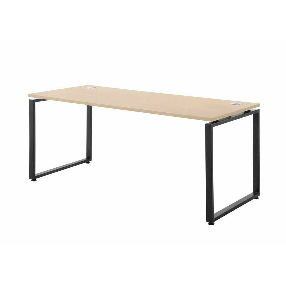 Ultimo Metal  Framed Desk Maple Desktop Black Legs