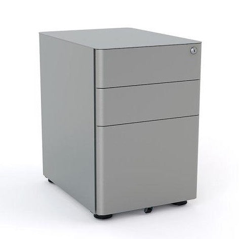 Metal Mobile Drawers Under desk Silver