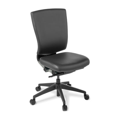 Cloud Upholstered in Black Leather