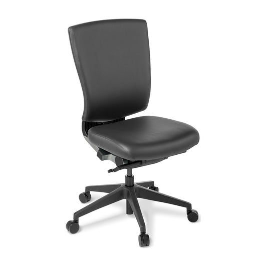 Cloud Upholstered in Black Leather