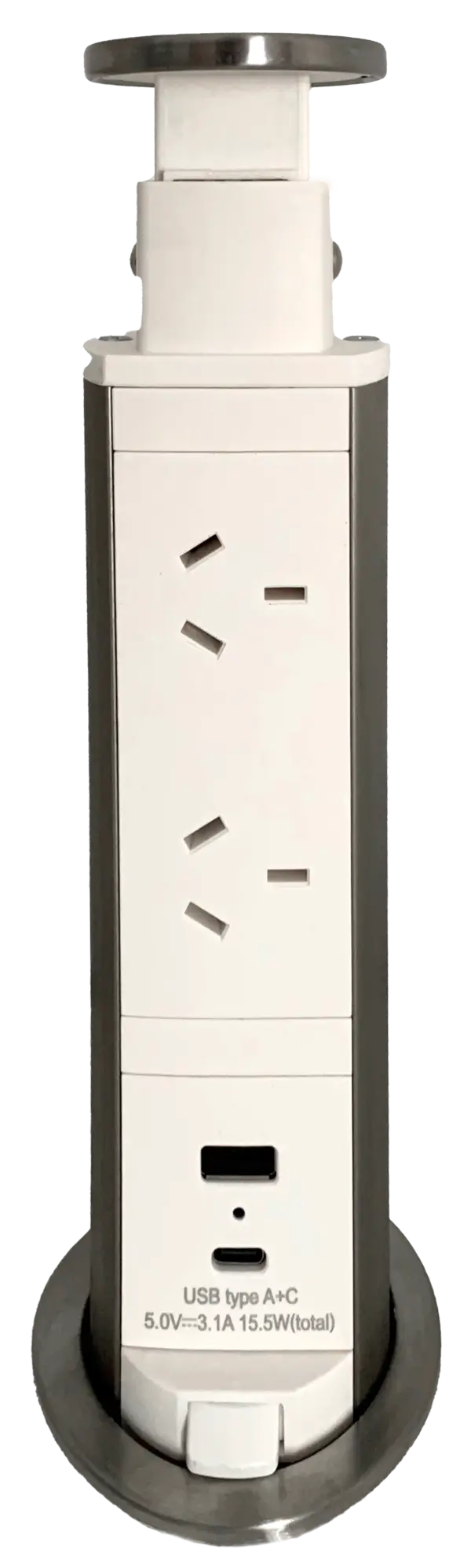 Jasper J Pop Top, desk mounted with 2 Electrical Outlets plus USB charge ports