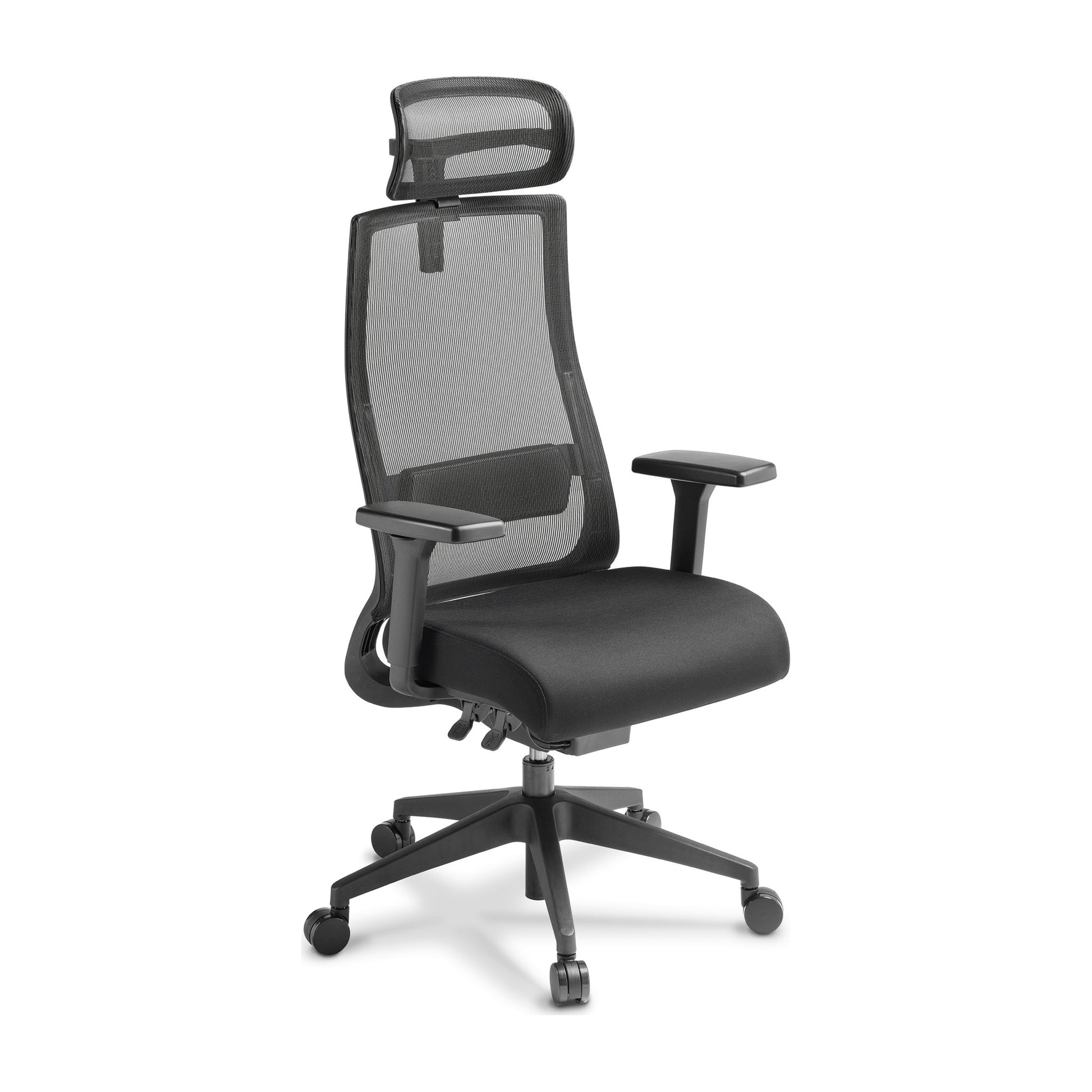 Joe with Arms and Headrest in Standard Black Fabric