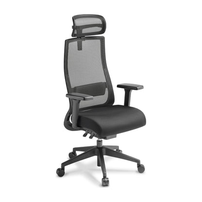 Joe with Arms and Headrest in Standard Black Fabric