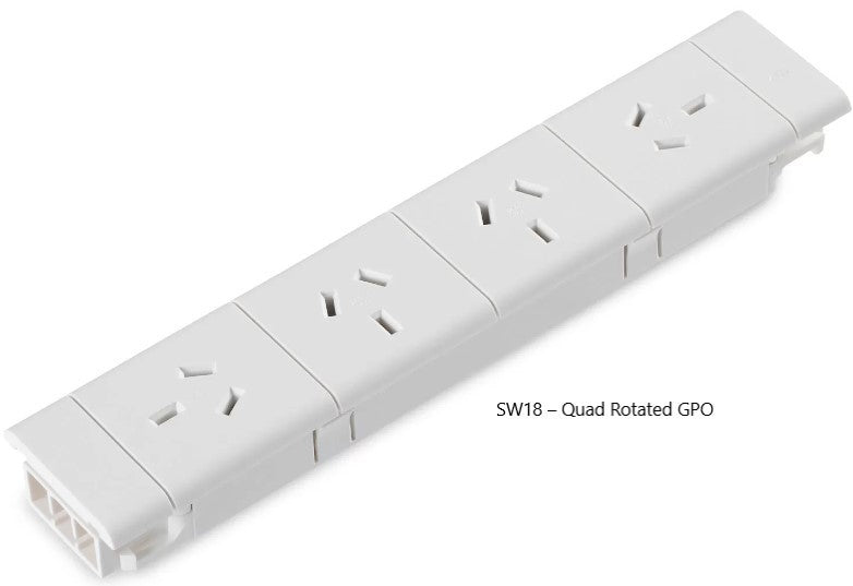 CMS Quad GPO Powerboard Desk Starter Combo