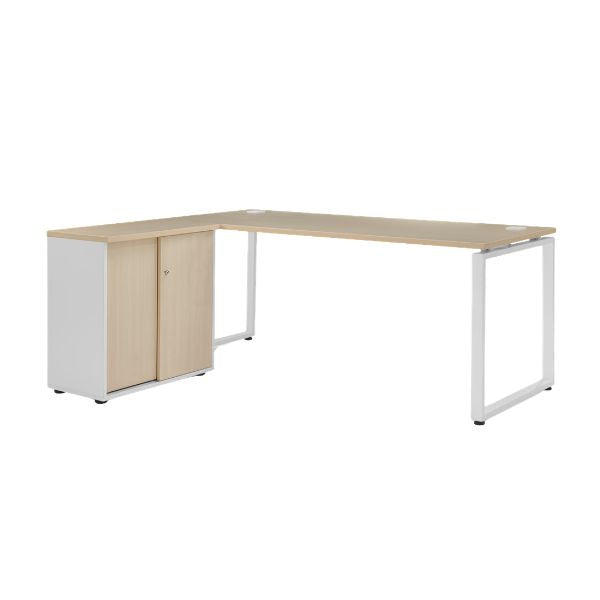 Ultimo Desk & Storage Combos English Oak Closed Metal Leg