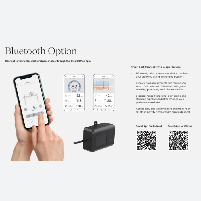 Haven Boost Electric Single Motor Standing Desk with Bluetooth Upgrade