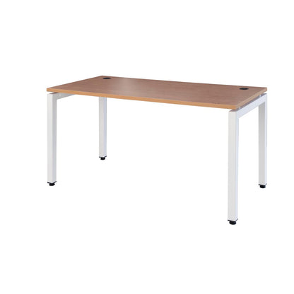 ultimo standard metal leg office desk english oak top white frame