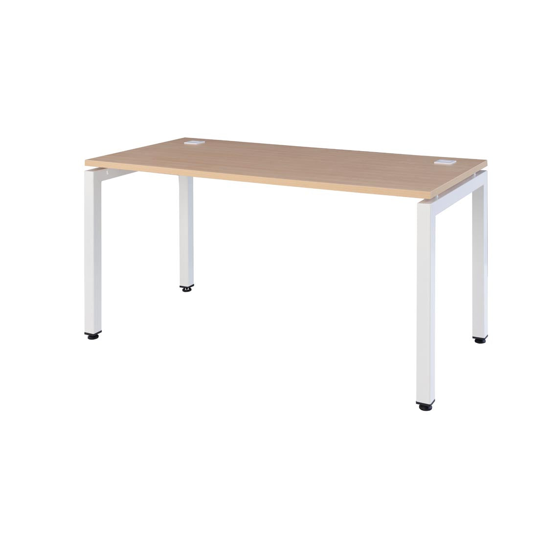 ultimo standard metal leg office desk maple top white frame