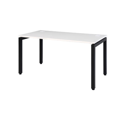 ultimo standard metal leg office desk white top black frame
