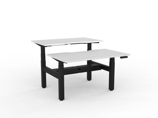 Velocity Electric 3-Column Shared Desk - Scallop