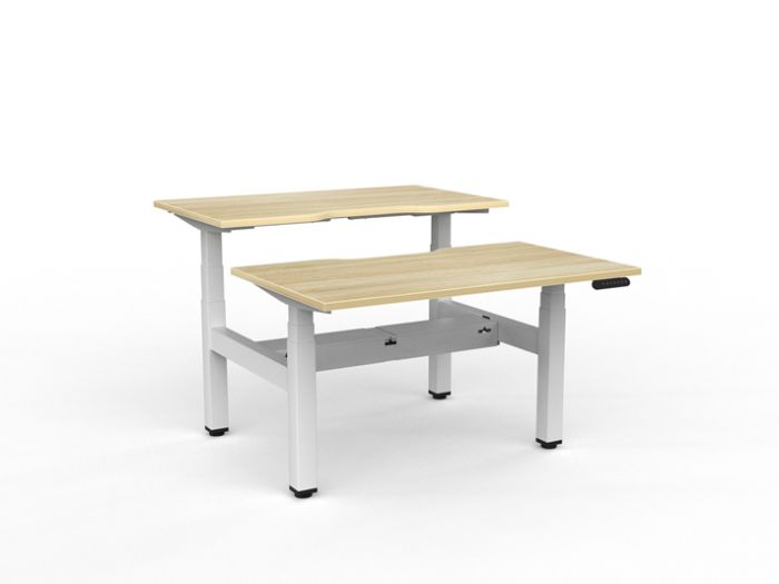 Velocity Electric 3-Column Shared Desk - Scallop