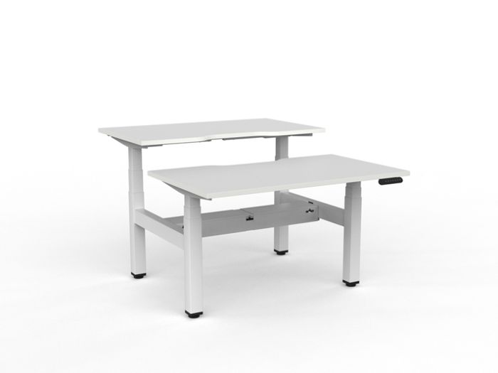 Velocity Electric 3-Column Shared Desk - Scallop