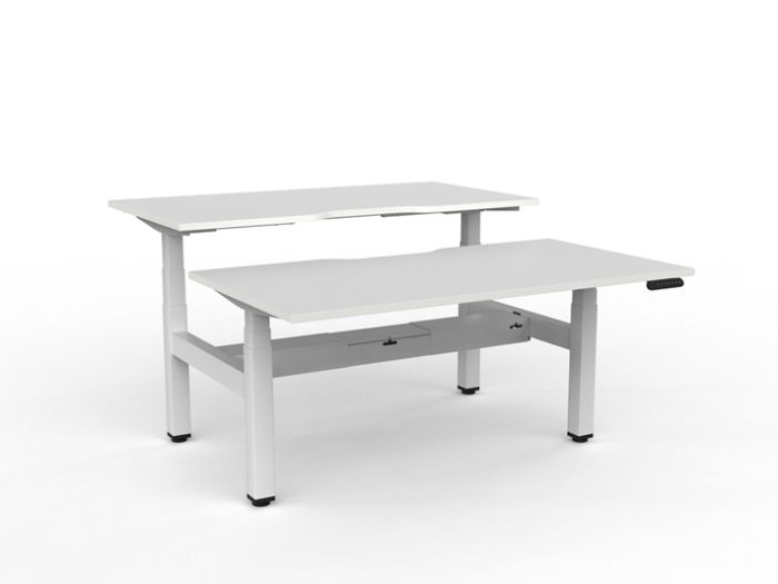 Velocity Electric 3-Column Shared Desk - Scallop