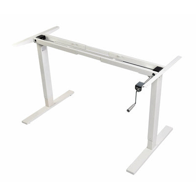 White Manual Winder Standing Desk Frame Only
