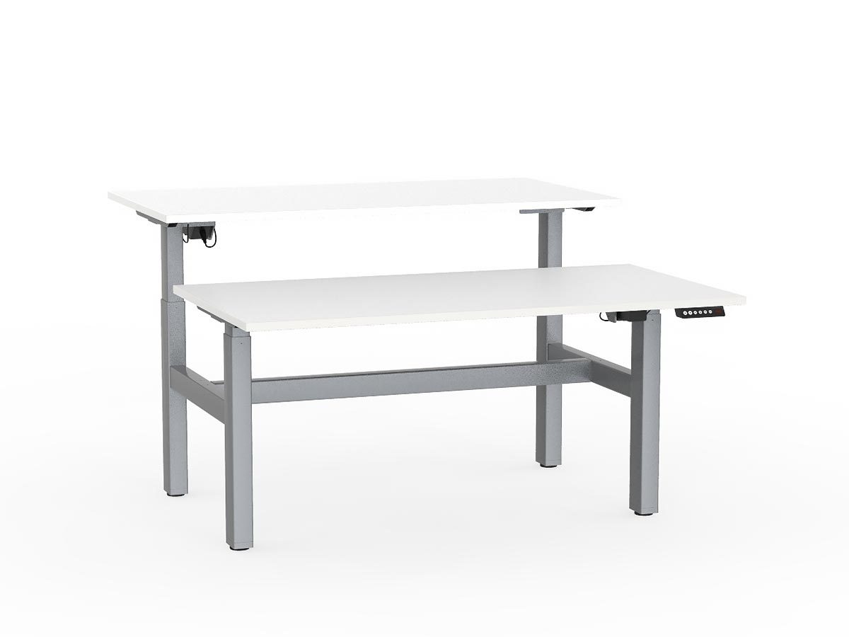 double sided electric height adjustable standing desk