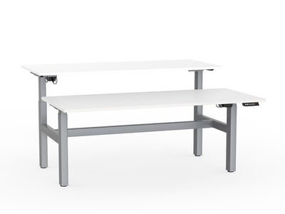 double sided electric height adjustable standing desk