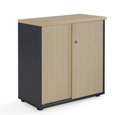 Office Cupboard Maple and Grey