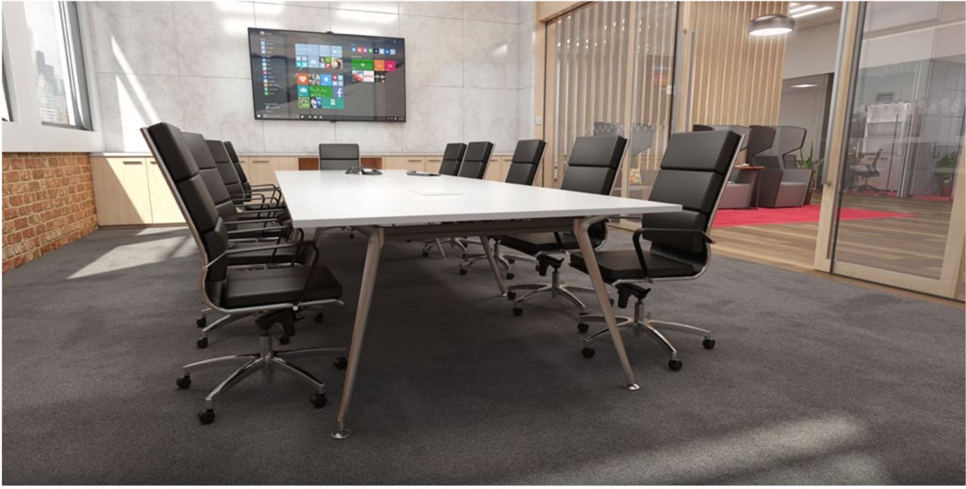 Team 2400 x 1200 Boat Shaped Boardroom Table