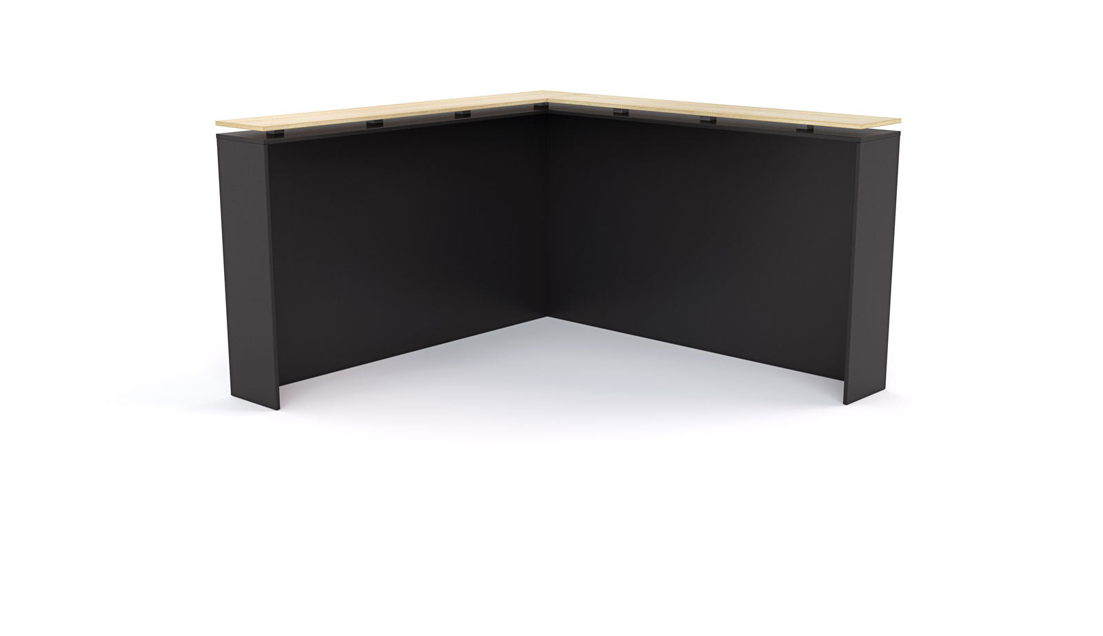 Reception desk Black with Atlantic Oak Wood Grain