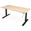 manual height adjustable standing desk Maple top Black Legs