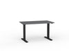 Metal Leg Fixed Height Desk Atlantic Oak Desktop and White Leg