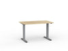 Metal Leg Fixed Height Desk Atlantic Oak Desktop and Black Leg