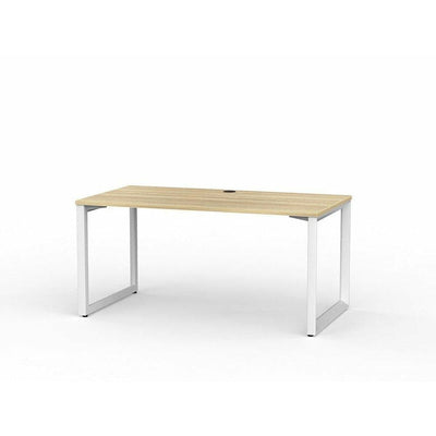Fixed Height Desk With Closed Metal Legs