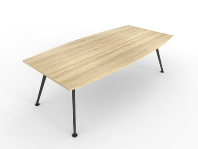 Team 2400 x 1200 Boardroom Table Atlantic Oak Top Black Legs