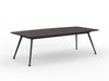 Team 2400 x 1200 Boardroom Table Dark Oak Top Black Legs