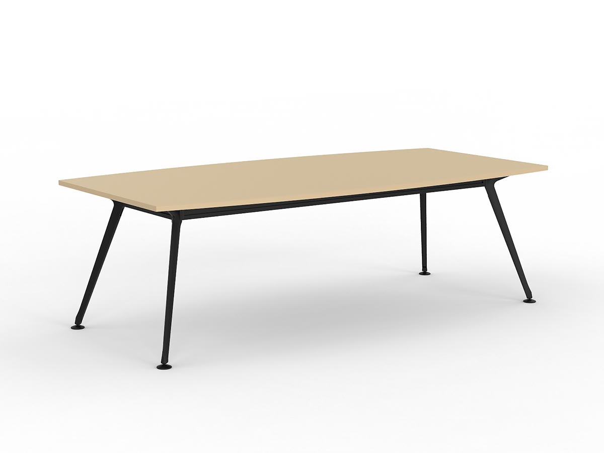 Team 2400 x 1200 Boardroom Table Nordic Maple Top Black Legs
