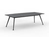Team 2400 x 1200 Boardroom Table Silver Top Black Legs