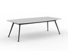 Team 2400 x 1200 Boardroom Table White Top Black Legs