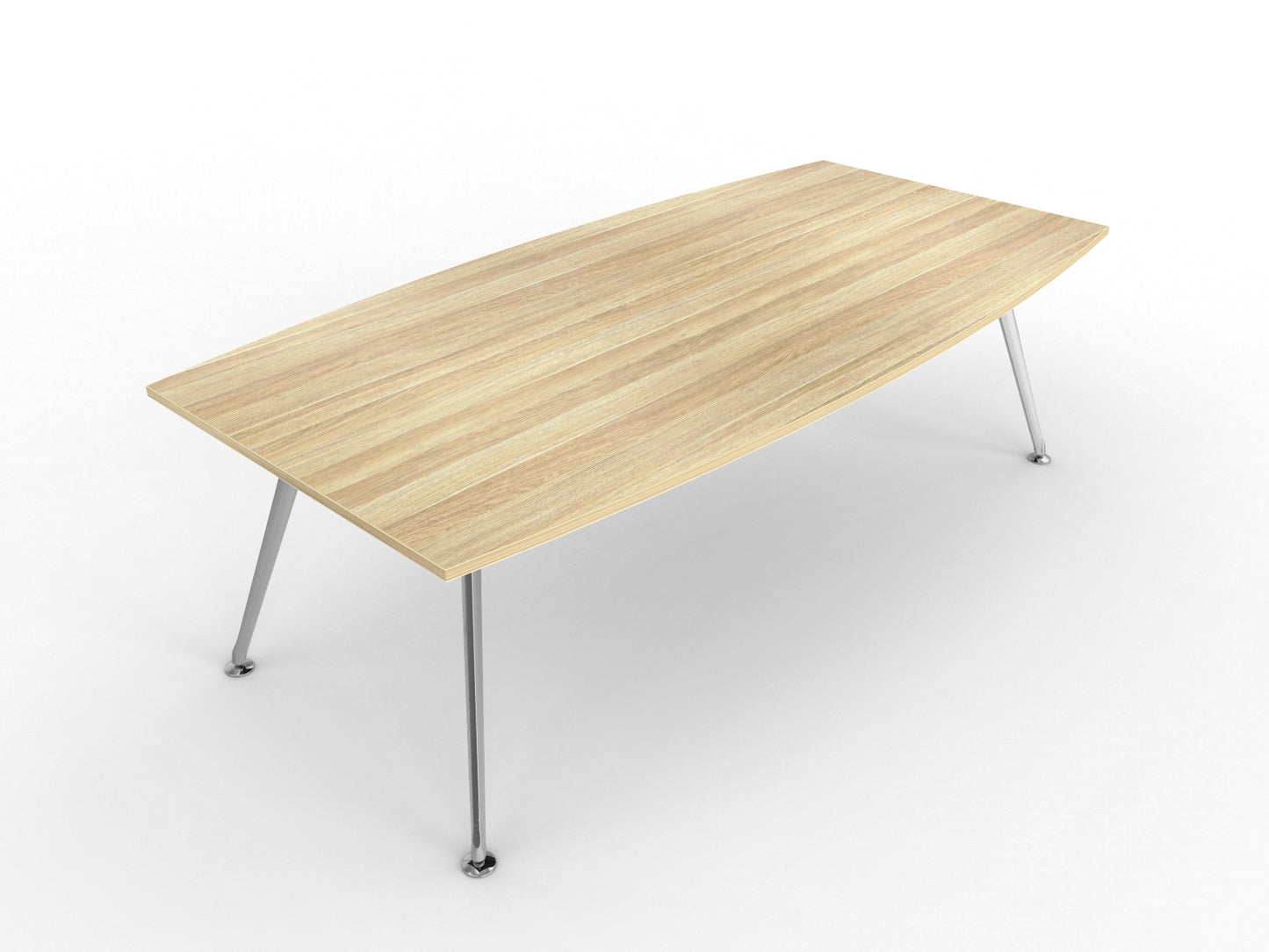Team 2400 x 1200 Boardroom Table Atlantic Oak Top Polished Alloy Legs