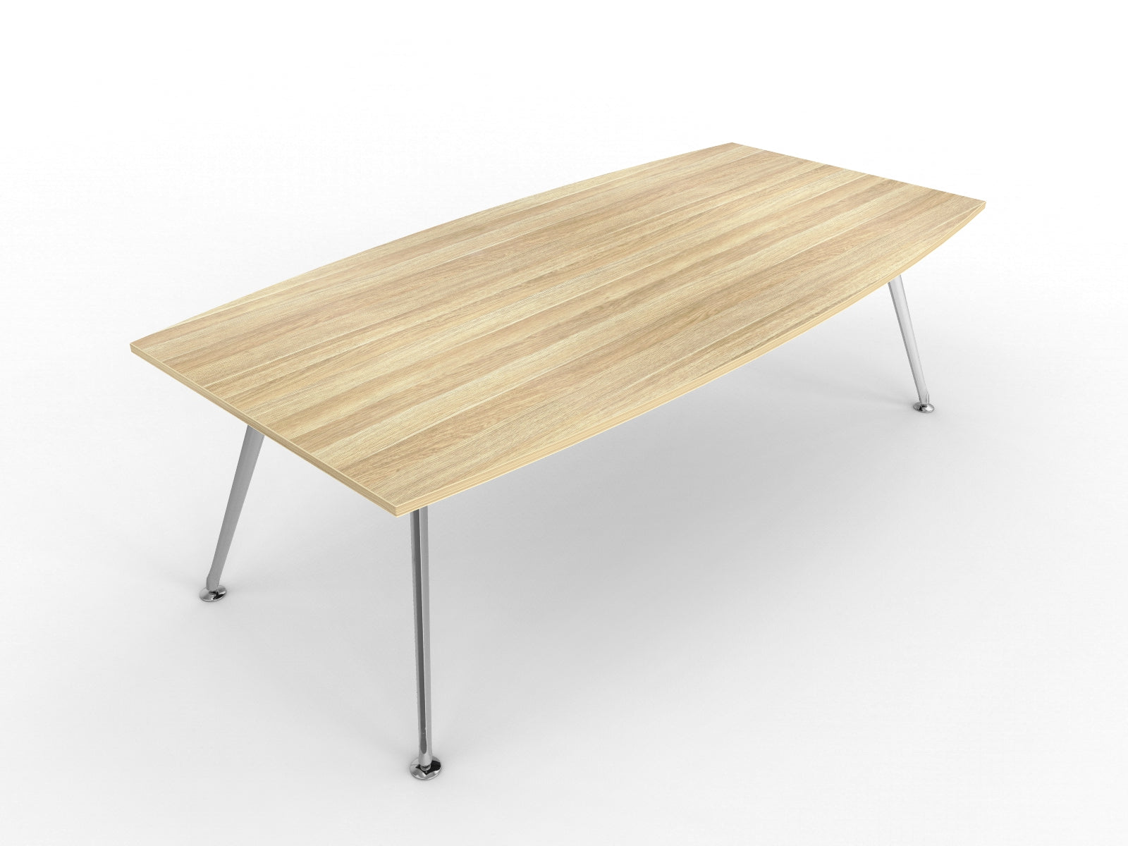 Team 2400 x 1200 Boardroom Table Atlantic Oak Top Polished Alloy Legs