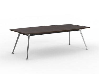 Team 2400 x 1200 Boardroom Table Dark Oak Top Polished Alloy Legs