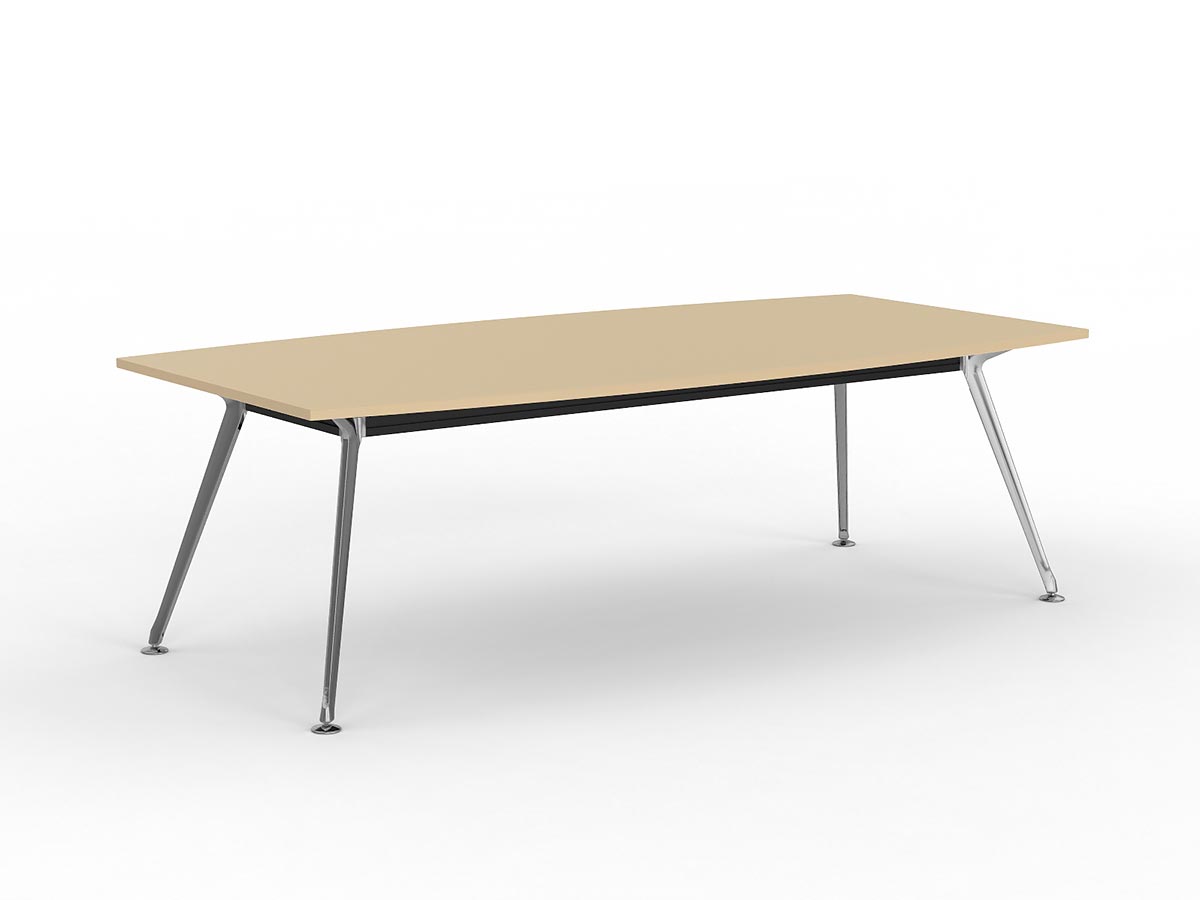 Team 2400 x 1200 Boardroom Table Nordic Maple Top Polished Alloy Legs